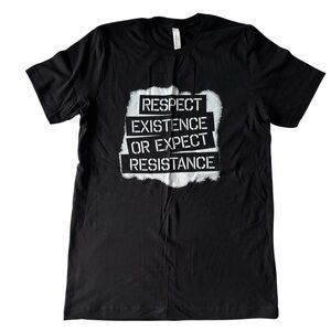 Black Graphic Statement T-Shirt, Size M